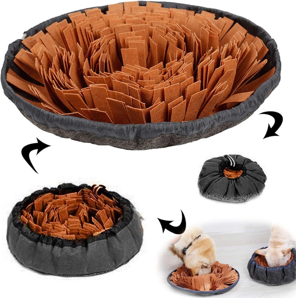 Best toys for separation anxiety - AWOOF Pet Snuffle Mat for Dogs, Interactive Feed Game for Boredom, Encourages Natural Foraging Skills for Cats Dogs Bowl Travel Use, Dog Treat Dispenser